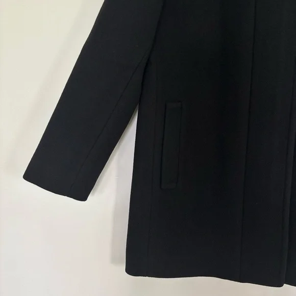 NWT J. Crew Black Wool Peacoat City Coat with Button Neck mock neck - Picture 10 of 13